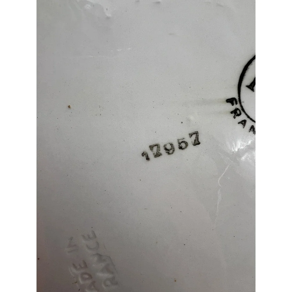 PV France Vintage White Strawberry Embossed Ceramic Salad Plates Set of 2 12957